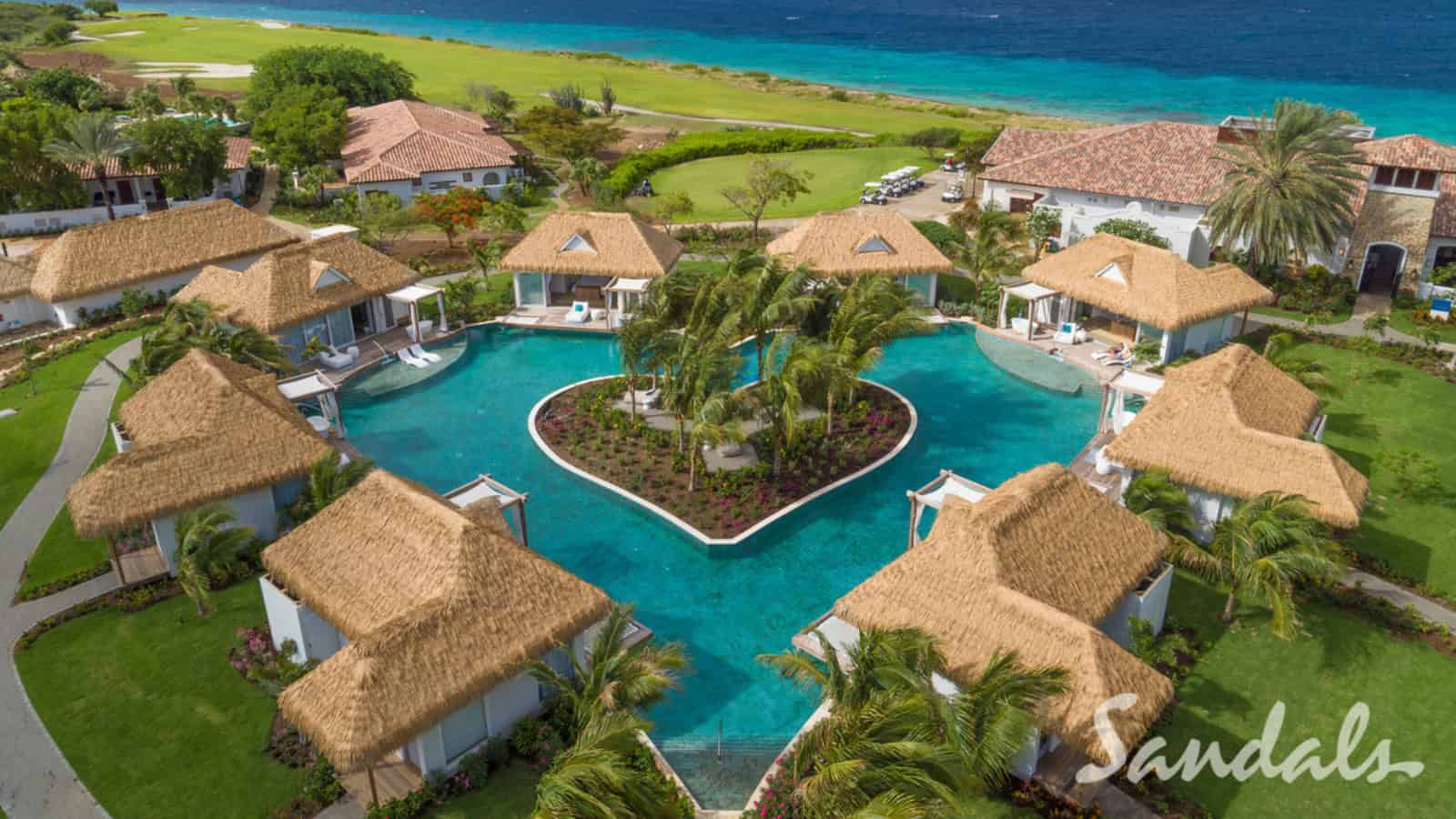 Kurason Island Butler Bungalows Aerial HeartShape