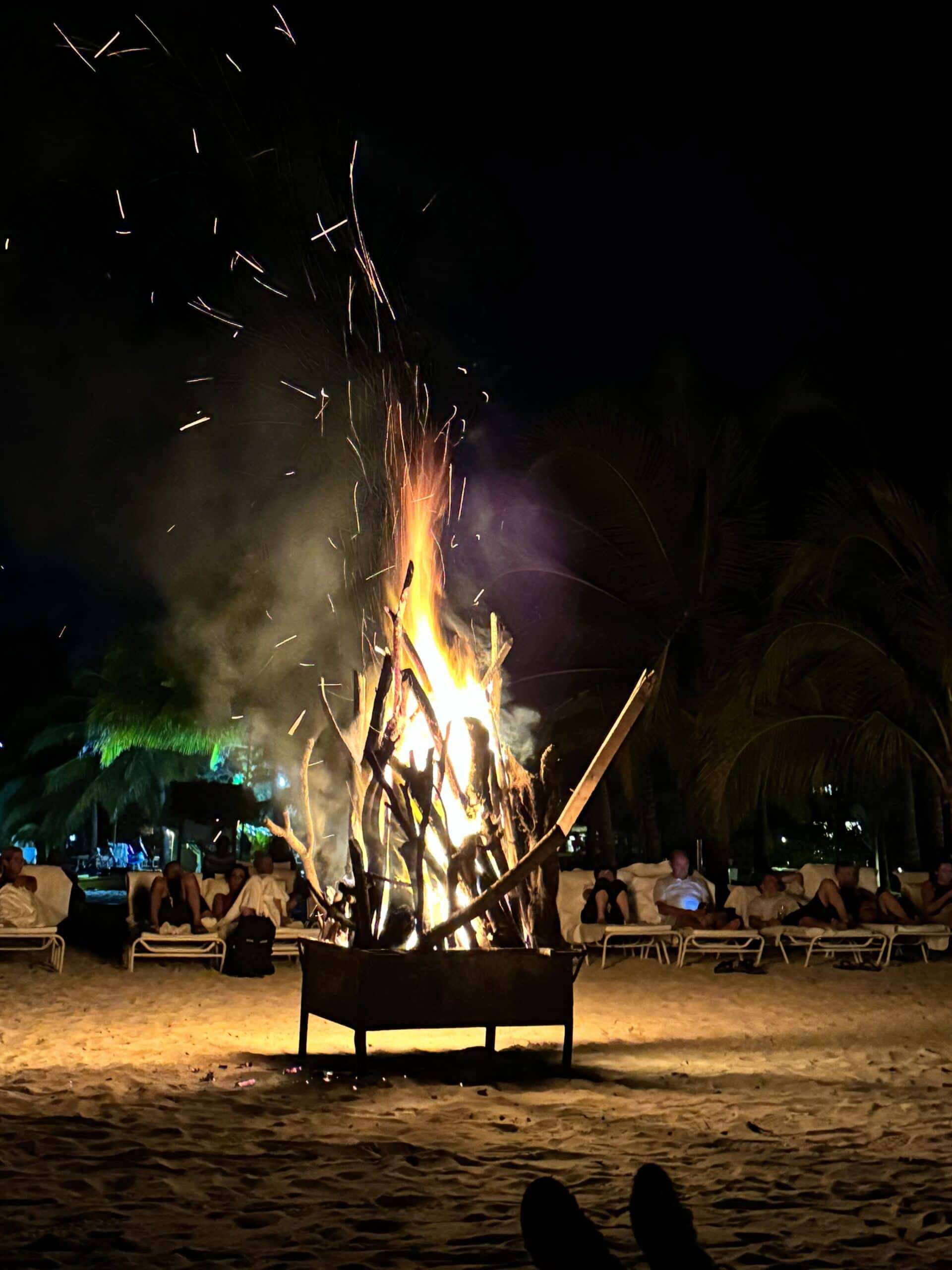 beachfront bonfire