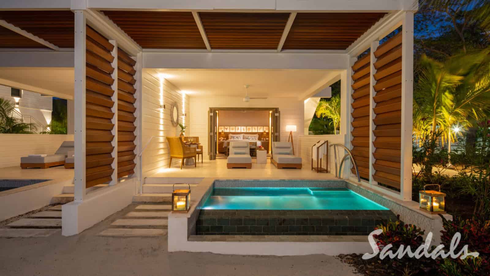 beachfront suite at Sandals Halcyon Beach