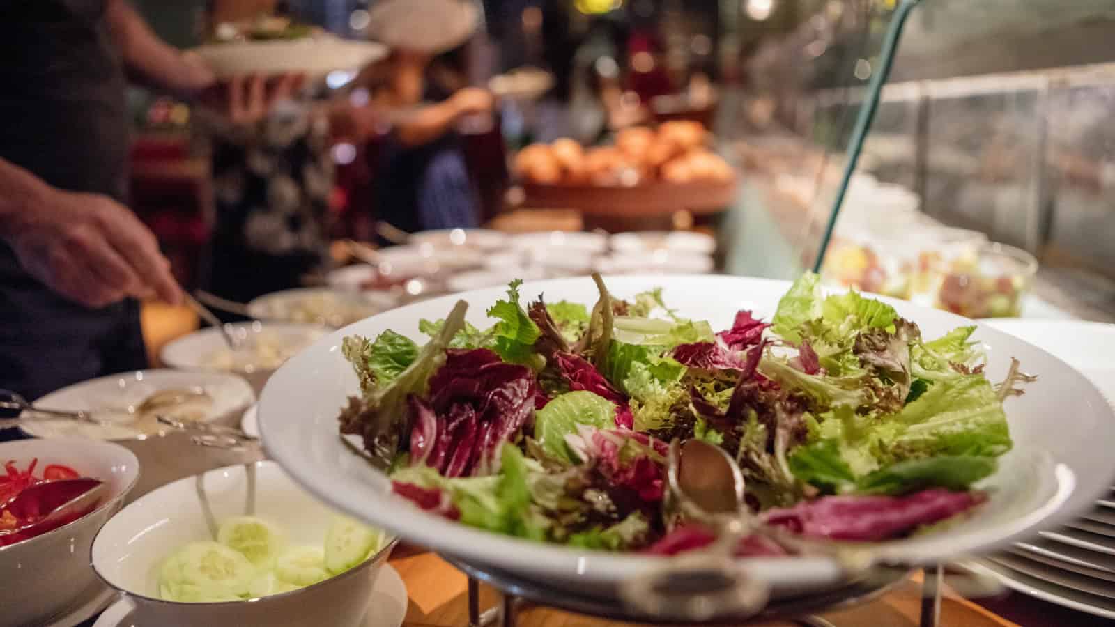 buffet table at the resort