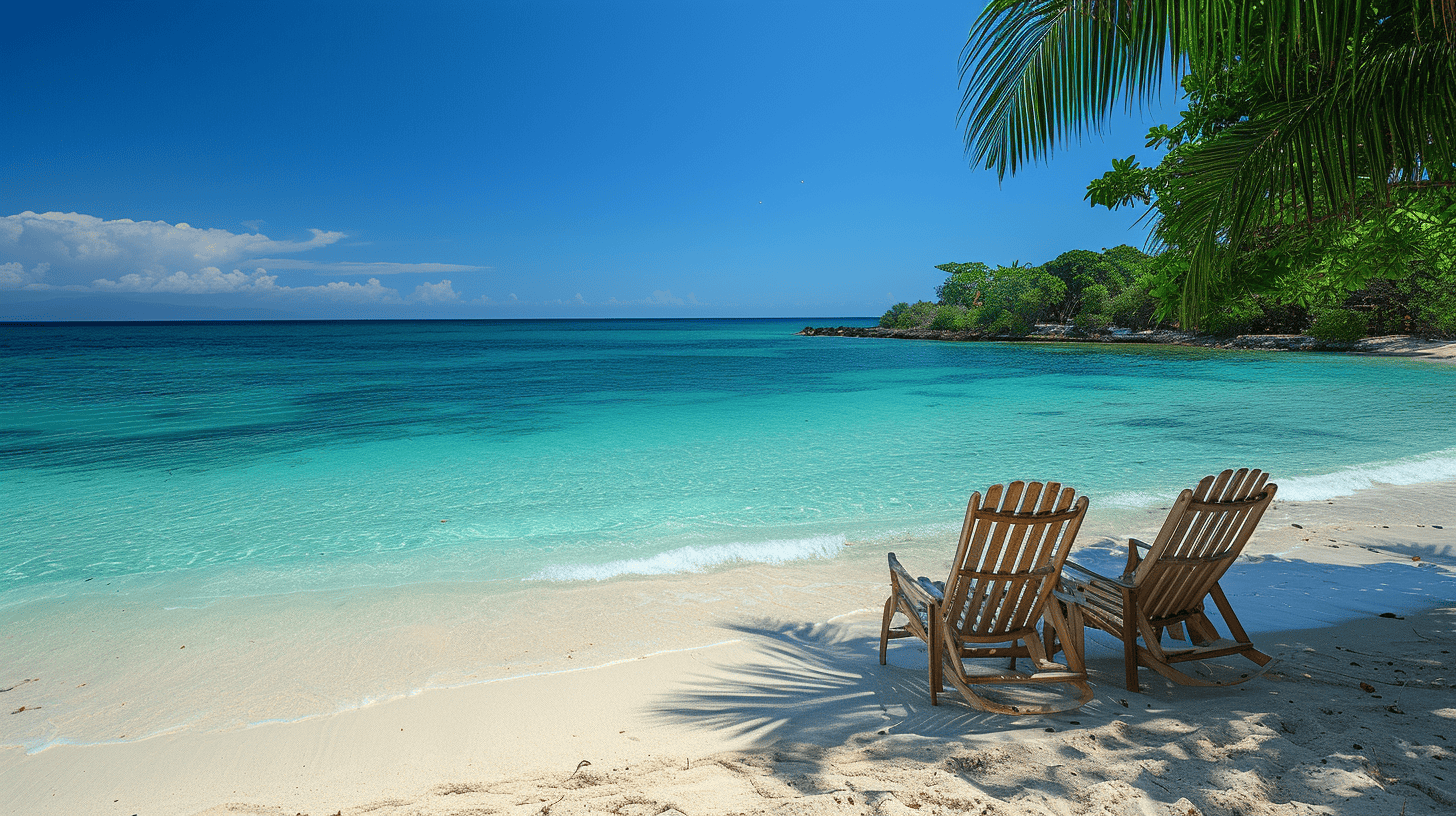 jakecain7 2 empty beach chairs on a perfect beach in Jamaica on 77a287e9 6984 4008 b5df f84b838d6954