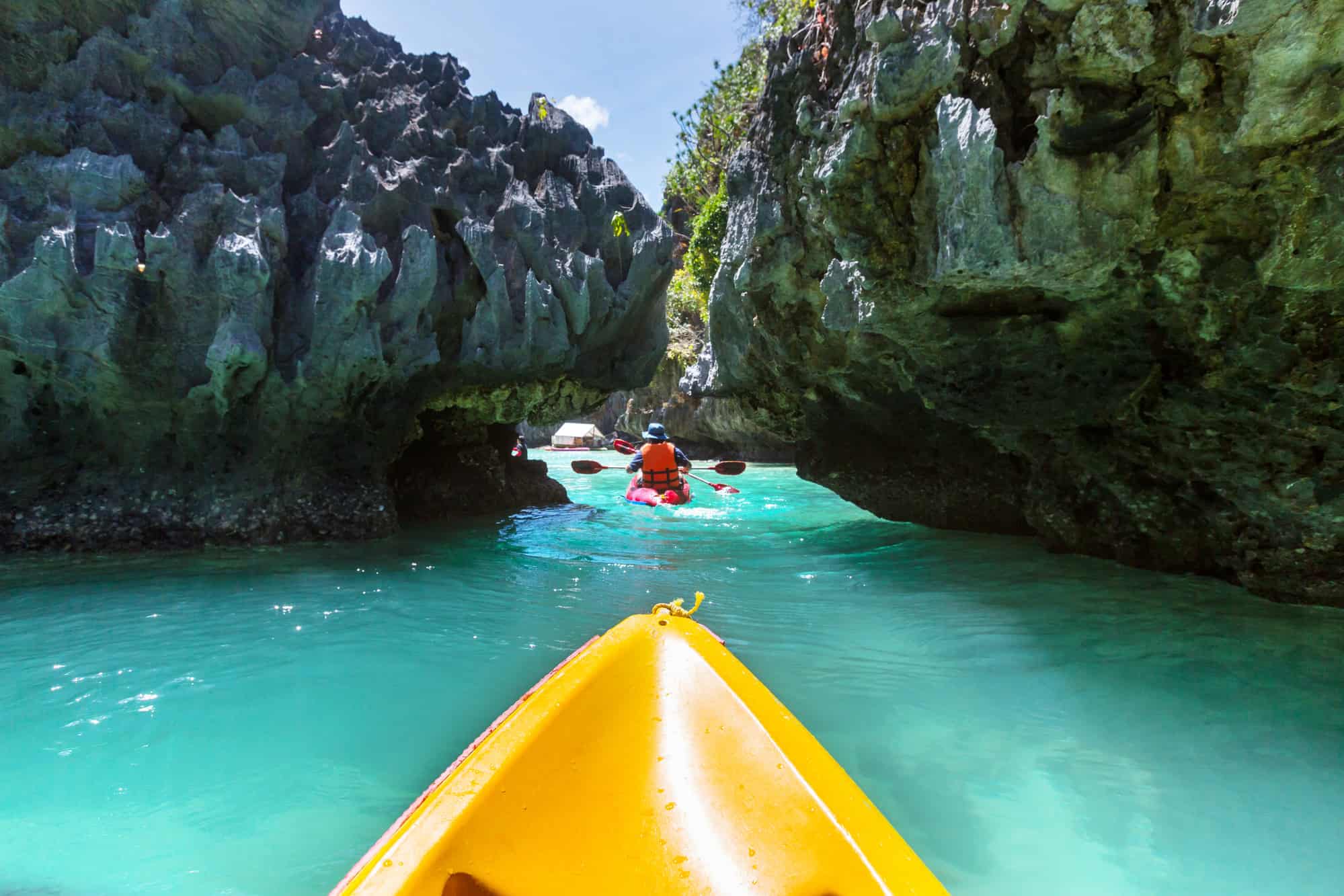Kayak in the island lagoon