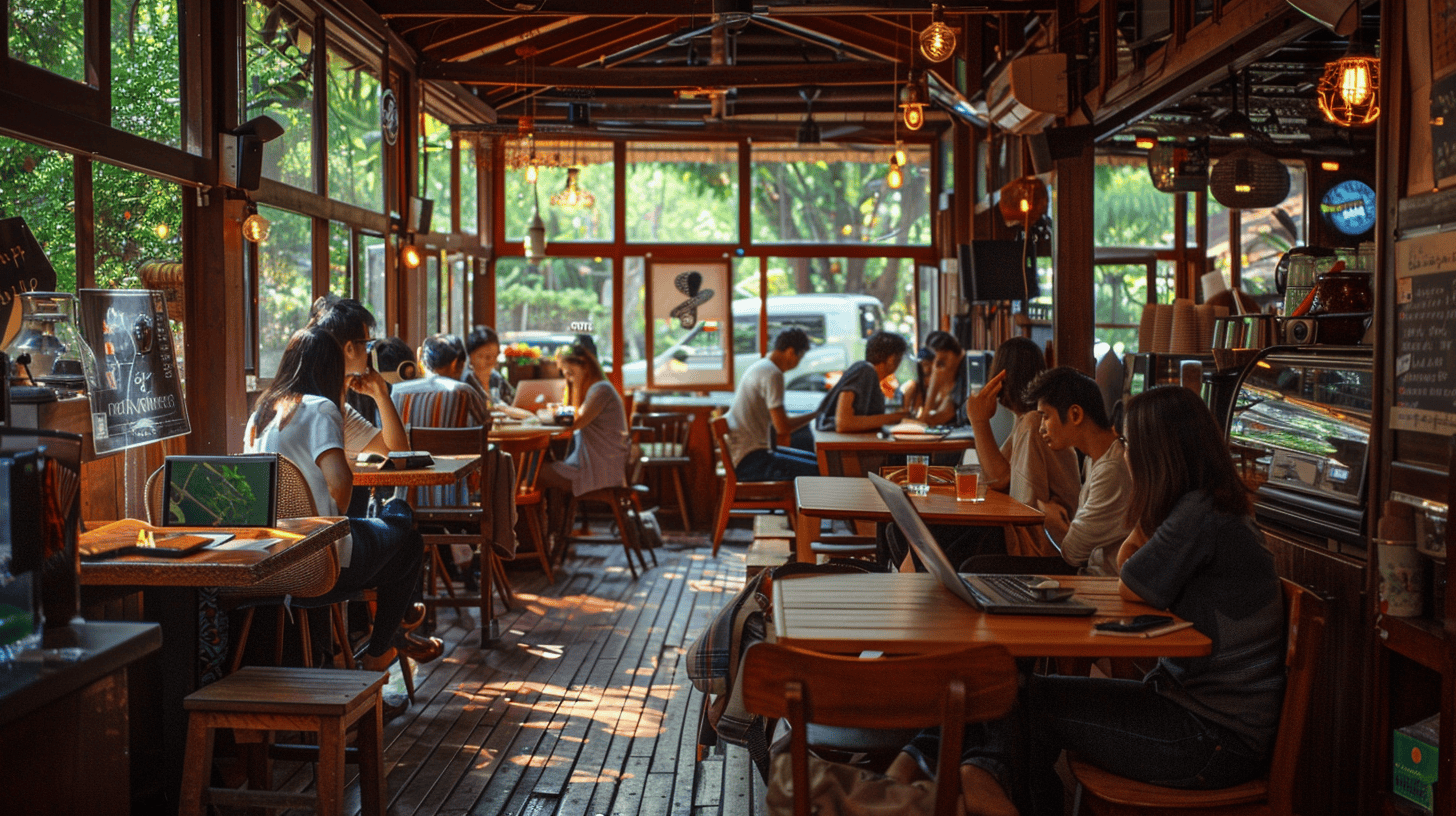 The Secrets to Traveling Full-Time Without Going Broke 4 cafe with people