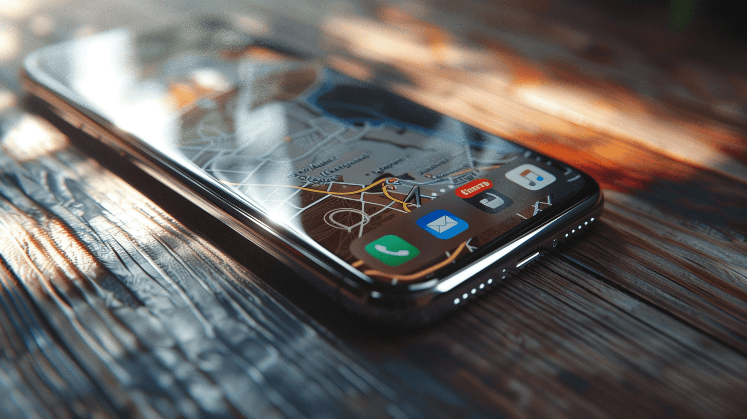 smartphone shows offline maps