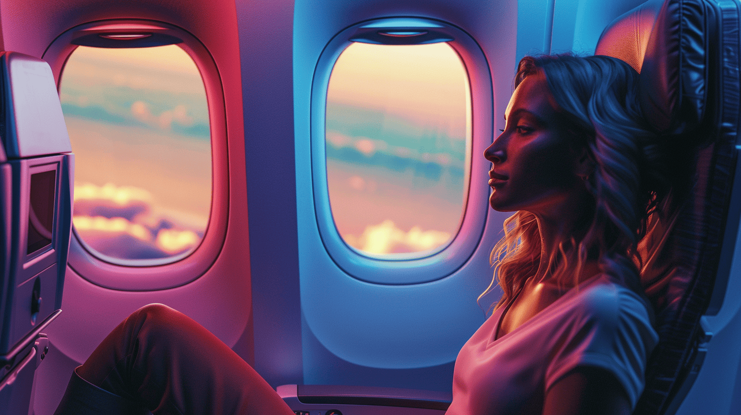 11 Websites That Can Seriously Upgrade Your Travel Game 6 girl sitting on an airplane near the window
