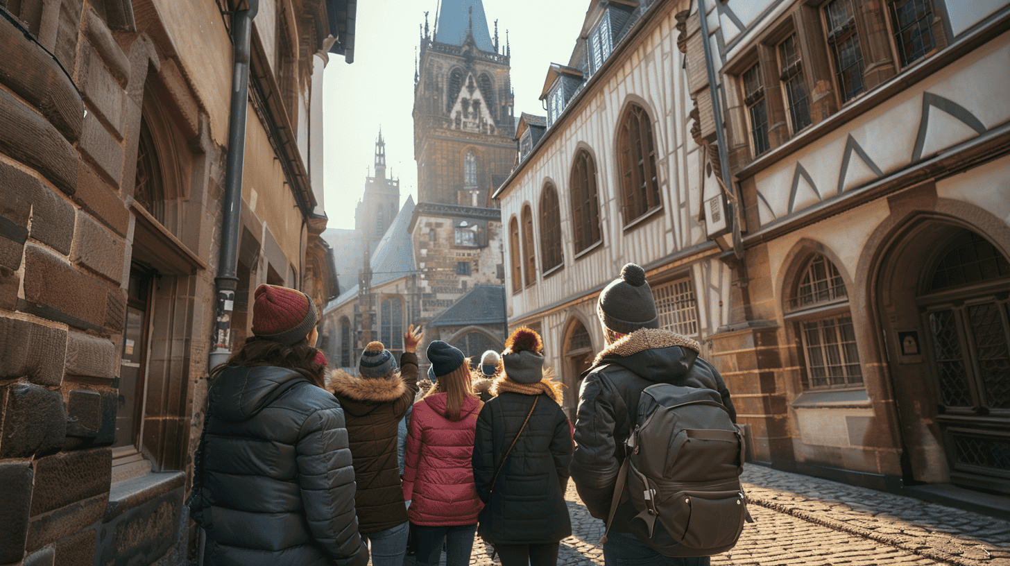 10 Ways to Make the Most Out of a Layover 2 a group of tourists walks the streets
