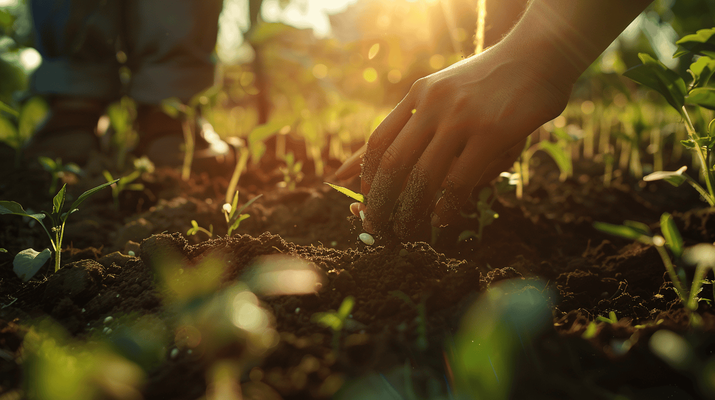The Secrets to Traveling Full-Time Without Going Broke 5 close-up human hand planting a plant