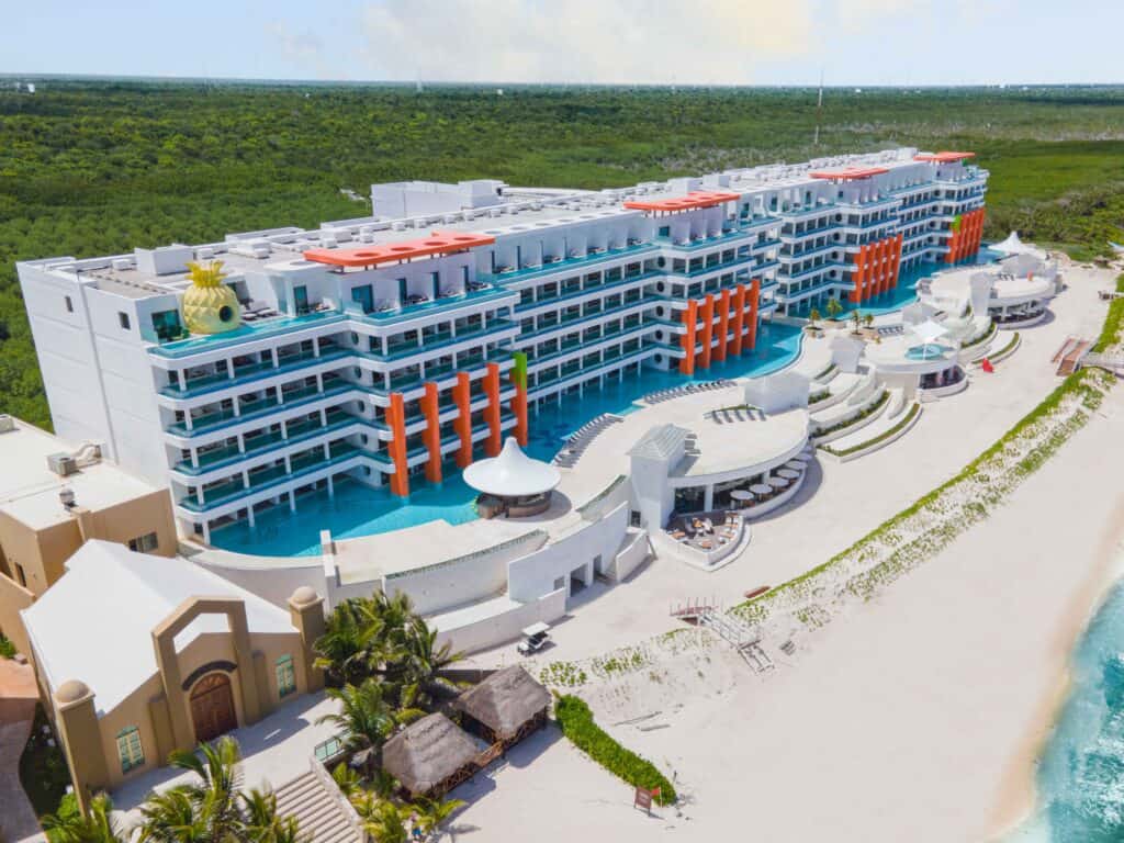 Why Nickelodeon Hotels & Resorts Riviera Maya Was The Perfect First All-Inclusive Experience For Our Kids 1 Nickelodeon Hotels Resorts Rivera Maya Beachfront building overview 1 1